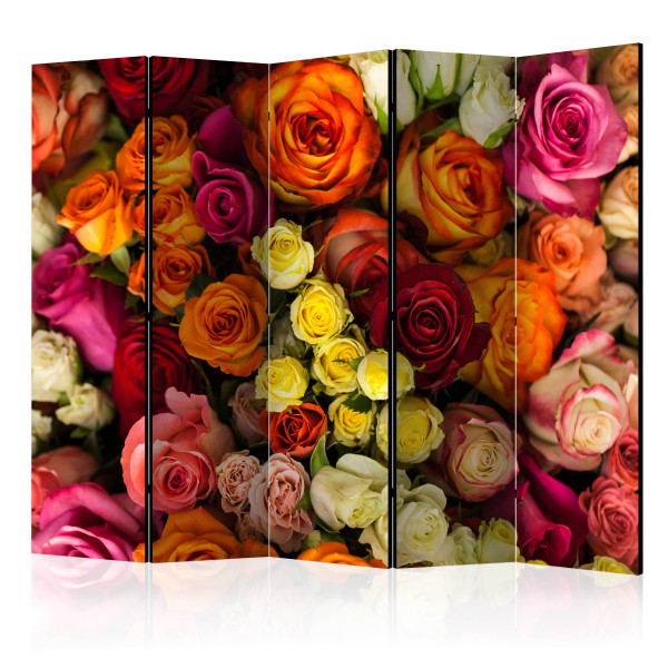 5-teiliges Paravent - Bouquet of Roses II [Room Dividers]