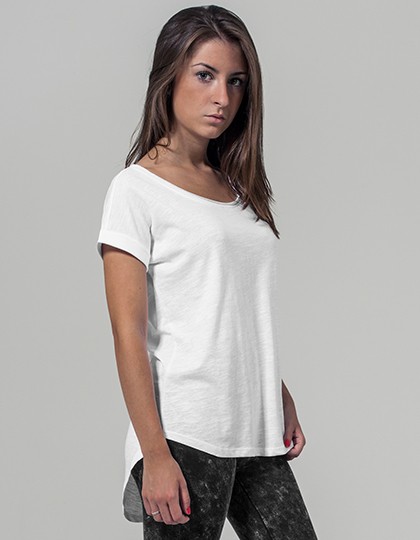 Ladies` Long Slub Tee - Fashion T-Shirts - Boatneck - Build Your Brand Black