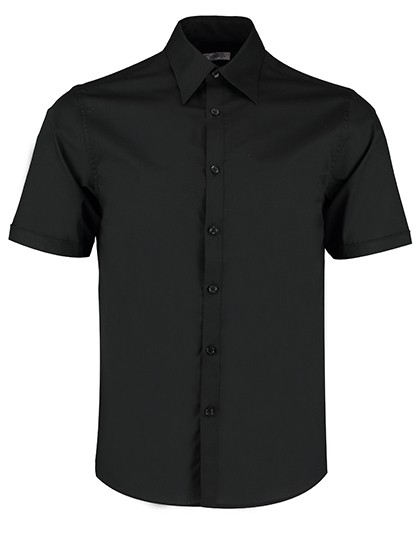 Men`s Tailored Fit Bar Shirt Short Sleeve - Business - Hemden & Blusen (Diverse) - Bargear Black