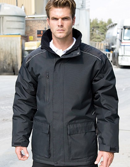 Vostex Long Coat - Workwear Concepts - Result Work-Guard - WORK-GUARD Black