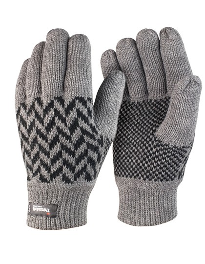 Pattern Thinsulate Glove - Winteraccessoires & Mützen - Handschuhe - Result Winter Essentials Grey - Black