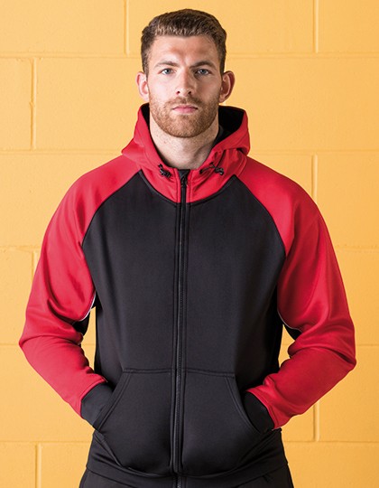 Panelled Sports Hoodie - Sports & Activity - Traingsoberteile - Finden+Hales Black - Red - White