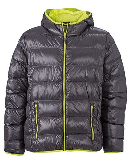 Men`s Down Jacket - Jacken - Jacken (Wind- & wasserabweisend) - James+Nicholson Black - Grey