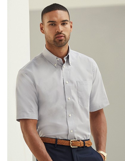 Men`s Short Sleeve Oxford Shirt - Business - Hemden & Blusen (Oxford) - Fruit of the Loom Black