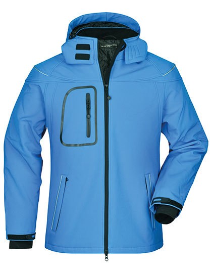 Men`s Winter Softshell Jacket - Jacken - Jacken (Softshell Hooded) - James+Nicholson Aqua