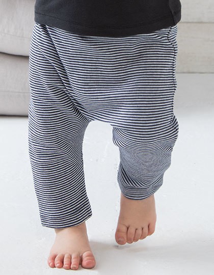 Baby Striped Leggings - Kinderbekleidung - Baby Shirts & Hosen - Babybugz White - Heather Grey Melange