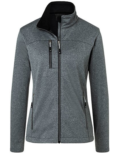 Ladies` Softshell Jacket - James+Nicholson Dark-Melange - Red