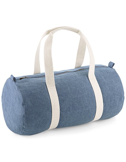 Denim Barrel Bag - BagBase Denim Blue