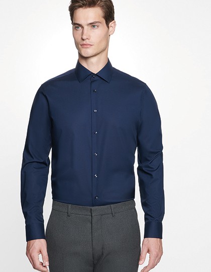 Men`s Shirt Slim Fit Longsleeve - Business - Hemden & Blusen (Diverse) - Seidensticker White