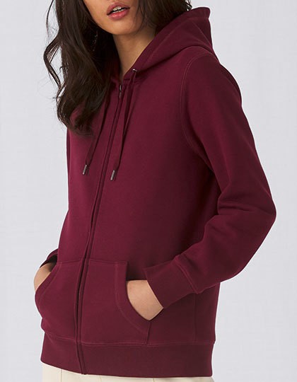 QUEEN Zipped Hood Jacket -Women - B&C White