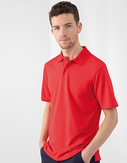 Men`s Coolplus Wicking Polo Shirt - Business - Polos & Shirts - Henbury Classic Red