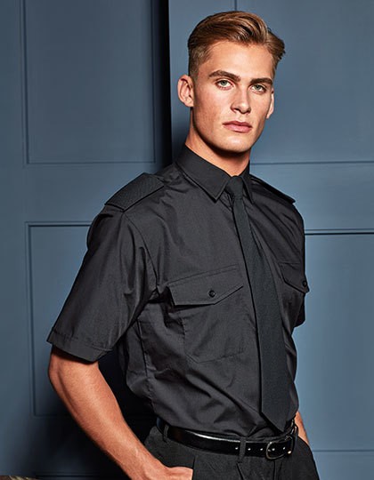 Pilot Shirt Shortsleeve - Business - Hemden & Blusen (Popeline) - Premier Workwear Black