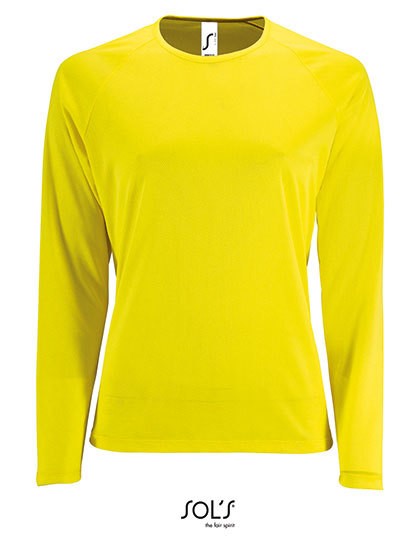 Women`s Long-Sleeve Sports T-Shirt Sporty - Sports & Activity - Langarm Sport Shirts - SOL´S Neon Yellow