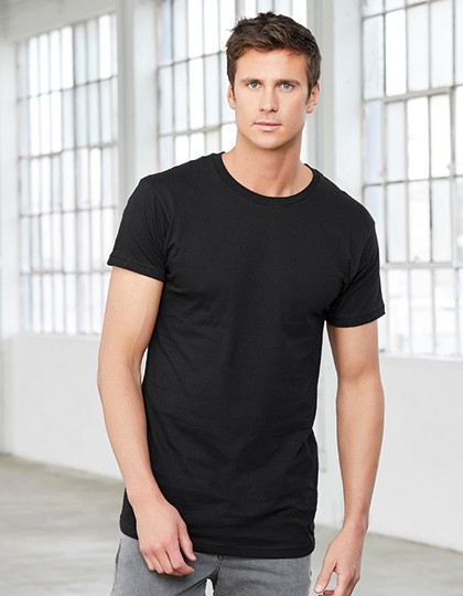 Men`s Long Body Urban Tee - Fashion T-Shirts - Rundhals - Canvas Black