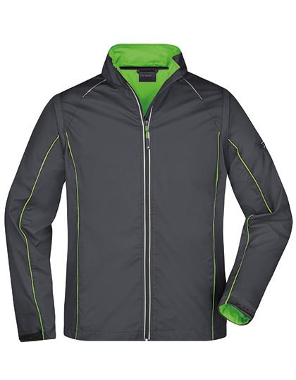 Men`s Zip-Off Softshell Jacket - Jacken - Jacken (Wasserdicht) - James+Nicholson Black - Red