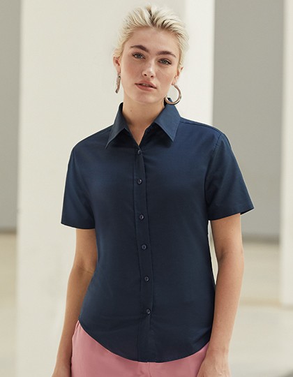 Ladies Short Sleeve Oxford Shirt - Business - Hemden & Blusen (Oxford) - Fruit of the Loom Black