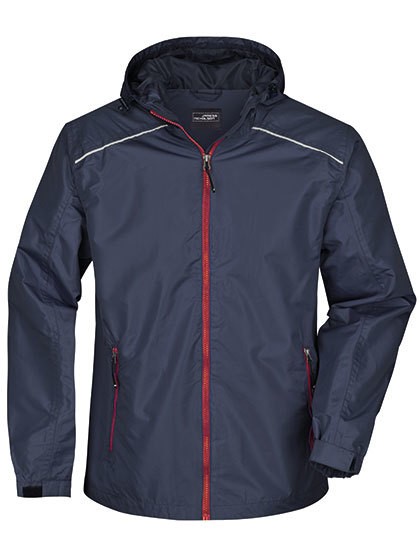 Men`s Rain Jacket - Jacken - Jacken (Wasserdicht) - James+Nicholson Black - Silver (Solid)