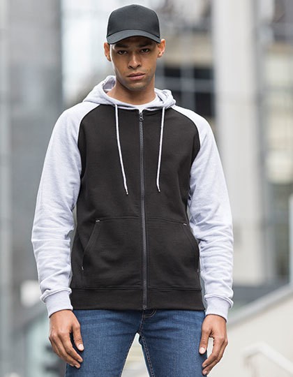 Baseball Zoodie - Just Hoods Charcoal (Heather) - Jet Black