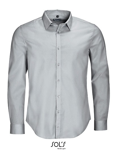 Men`s Long Sleeve Stretch Shirt Blake - Business - Hemden & Blusen (Popeline) - SOL´S Black