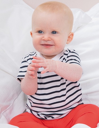 Short Sleeved Stripe T Shirt - Kinderbekleidung - Baby Shirts & Hosen - Larkwood White - Oxford Navy