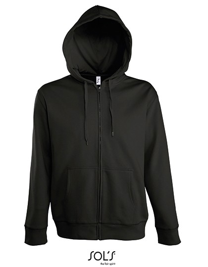 Men Hooded Zipped Jacket Seven - Sweat Shirts - Hooded Jackets - SOL´S Black