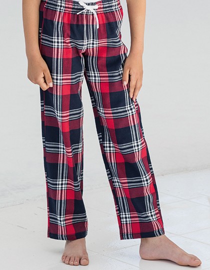 Kids Tartan Lounge Pants - SF Minni Red-Navy Check