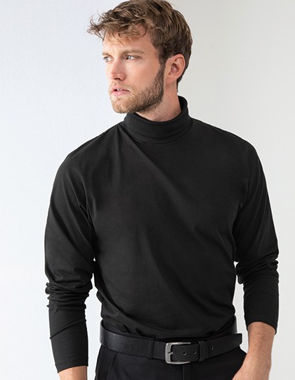 Roll-Neck Long-Sleeve T-Shirt - Fashion T-Shirts - Langarm - Henbury Black