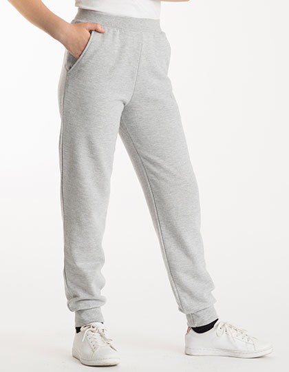 Kids` Tapered Track Pant - Kinderbekleidung - Kinder Sport- & Freizeithosen - Just Hoods Heather Grey