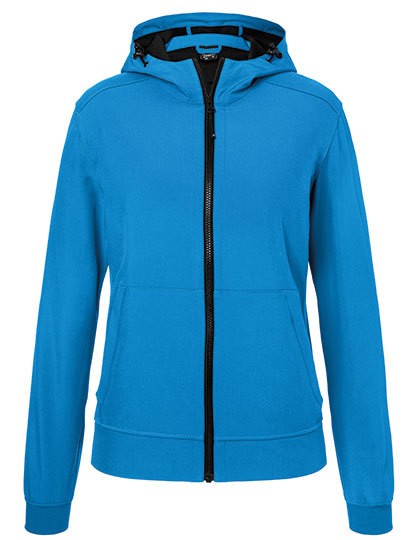 Ladies` Hooded Softshell Jacket - James+Nicholson Red - Black