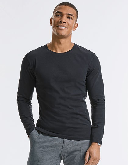 Men´s Pure Organic Long Sleeve Tee - Russell Pure Organic White