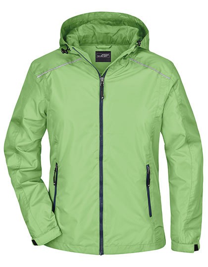 Ladies` Rain Jacket - Jacken - Jacken (Wasserdicht) - James+Nicholson Black - Silver (Solid)