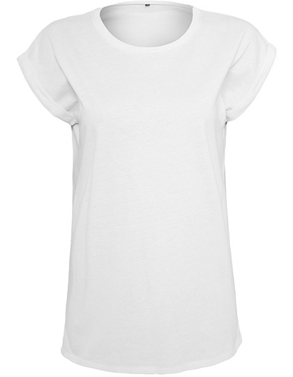 Ladies Organic Extended Shoulder Tee - Build Your Brand Black