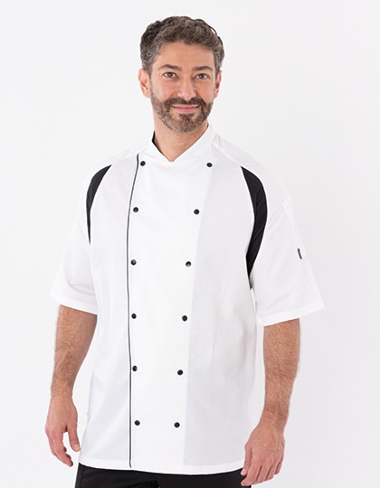 Jacket Staycool Raglan Sleeve - Le Chef White - Black