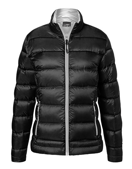 Ladies´ Down Jacket - James+Nicholson Black - Silver (Solid)