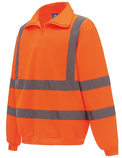 Hi Vis 1-4 Zip Sweatshirt - Sicherheitsbekleidung - Sicherheits-Shirts - YOKO Hi-Vis Orange