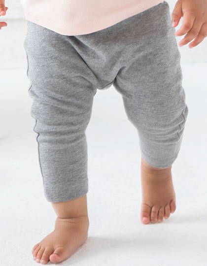 Baby Plain Leggings - Kinderbekleidung - Baby Shirts & Hosen - Babybugz Heather Grey Melange