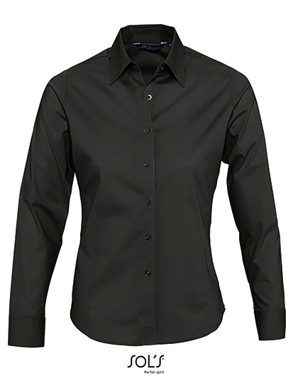 Ladies` Long Sleeved Stretch Shirt Eden - Business - Hemden & Blusen (Stretch) - SOL´S Black