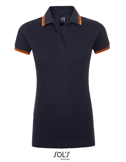 Women Polo Shirt Pasadena - Polo Shirts - Kontrast - SOL´S Black - Lime