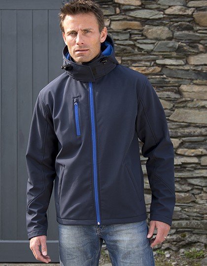 Men`s TX Performance Hooded Soft Jacket - Jacken - Jacken (Softshell Hooded) - Result Core Black - Grey