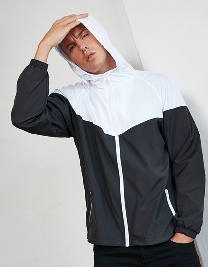 2-Tone Tech Windrunner - Build Your Brand White - Black