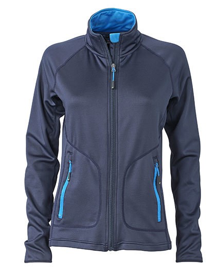 Ladies` Stretchfleece Jacket - Fleece - Fleece Jacken - James+Nicholson Black - Silver (Solid)