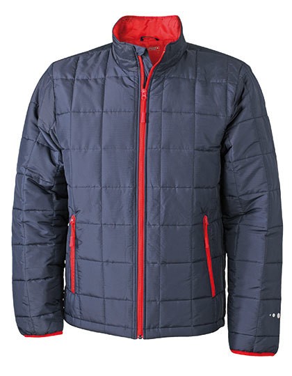 Men`s Padded Light Weight Jacket - Jacken - Jacken (Winter: Wasserabweisend) - James+Nicholson Aqua - Lime Green