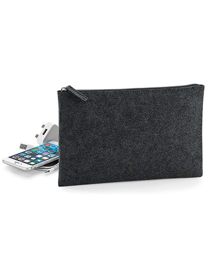 Felt Accessory Pouch - BagBase Charcoal Melange