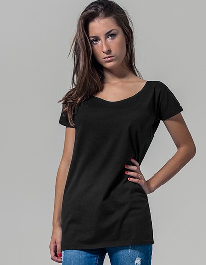 Ladies` Wideneck Tee - Fashion T-Shirts - Rundhals - Build Your Brand Black