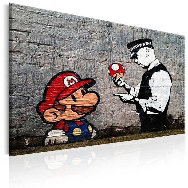 Wandbild - Banksy Mario and Cop