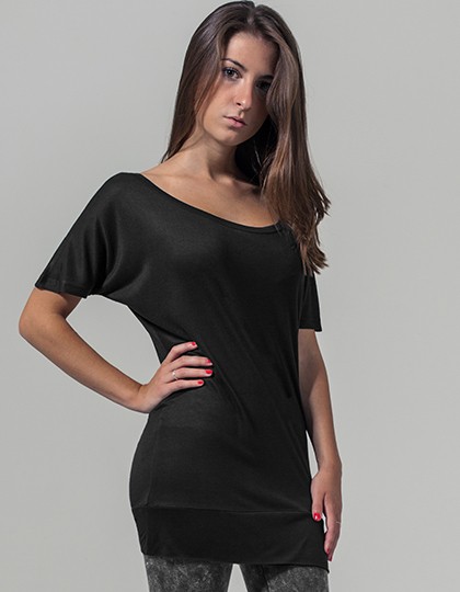 Ladies` Viscose Tee - Fashion T-Shirts - Boatneck - Build Your Brand Black